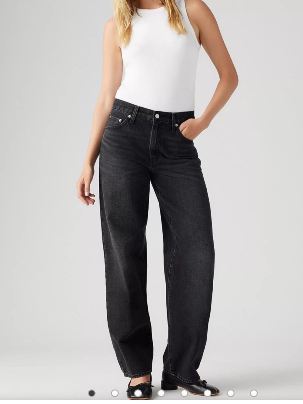 Levi's Black Baggy Dad Jeans